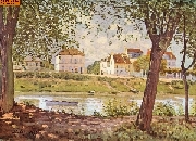 Dorf am Ufer der Seine nach Sisley